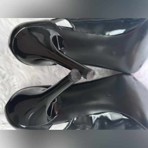 Guess patent peep toe cut out heels black size 8 - Picture 6 of 8